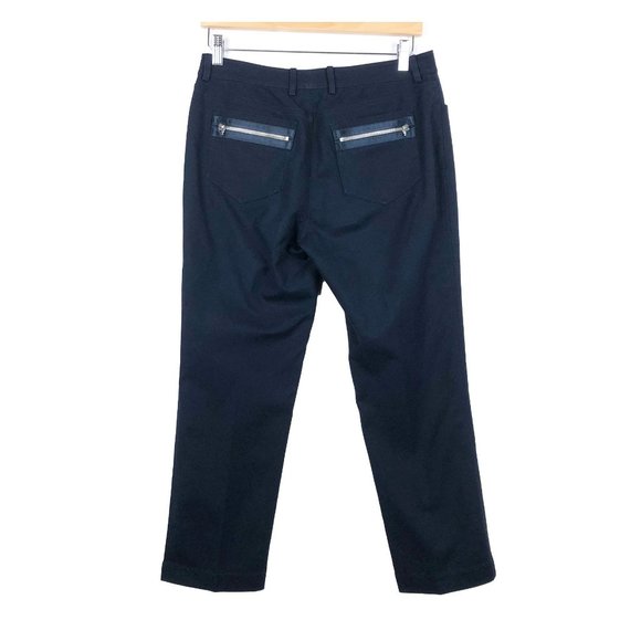 SoCa St. John Mid-Rise Navy Blue Crop Ankle Pants Zipper Pocket Trousers 8 - Picture 2 of 10